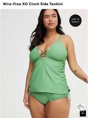 #T967 - NWOT - Torrid Wire-Free XO Cinch Side Tankini & Ruched Bottoms  - 0X